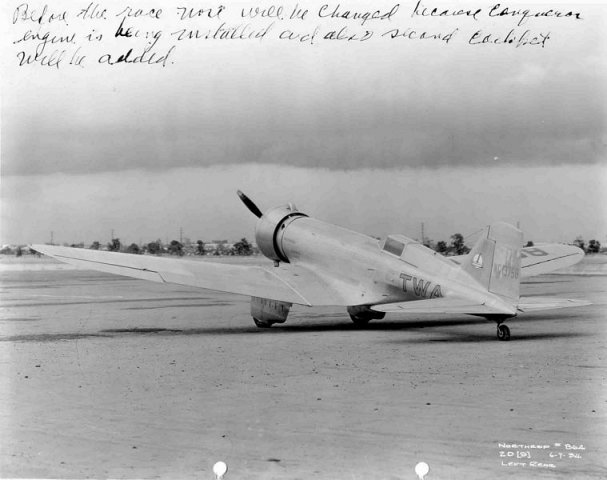 macrobertson race 1934 nc13758 northrop gamma 2d jackie cochrans original entry 0822-0022